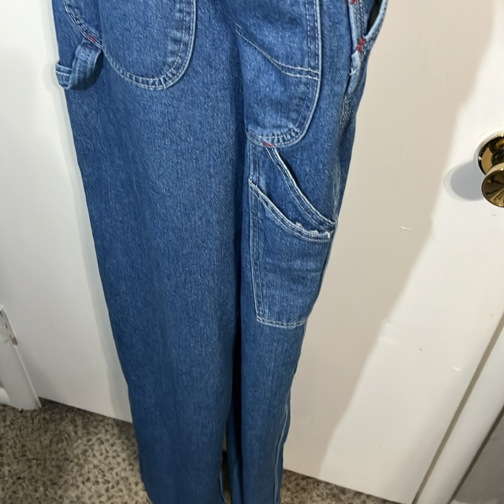 Dickies carpenter bib coveralls denim blue men’s34 x 34 preowned - Picture 7 of 8